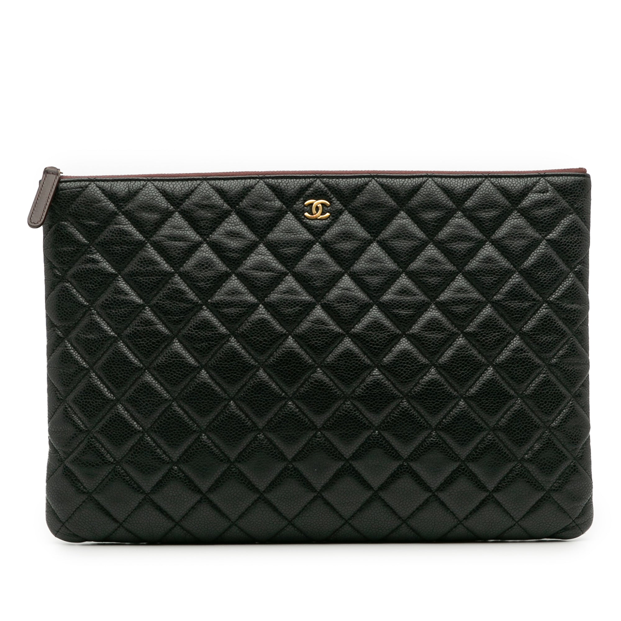 Large Quilted Caviar O Case Clutch