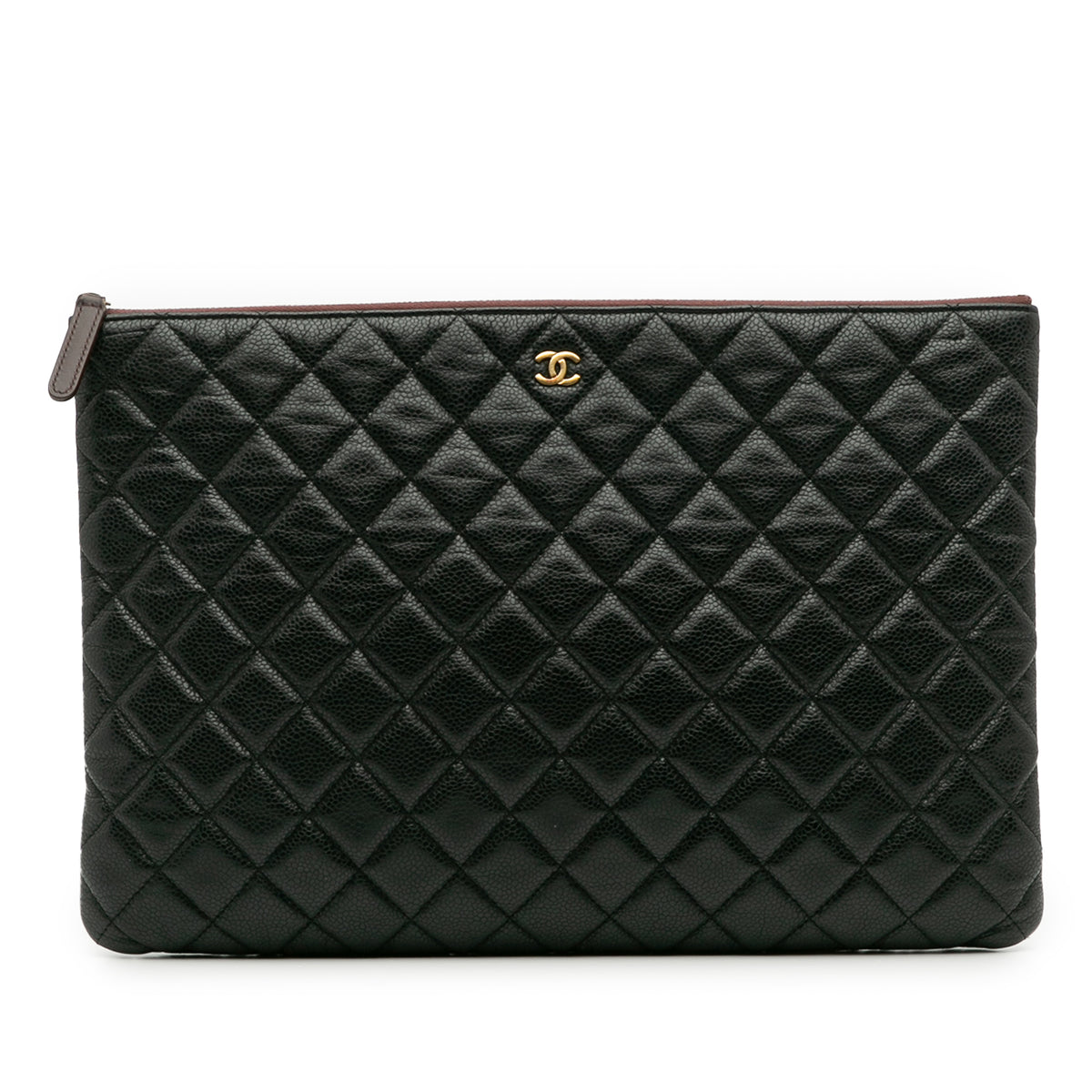 Large Quilted Caviar O Case Clutch