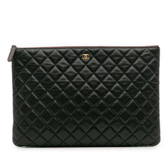 Large Quilted Caviar O Case Clutch
