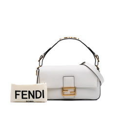 Leather Convertible Baguette Satchel