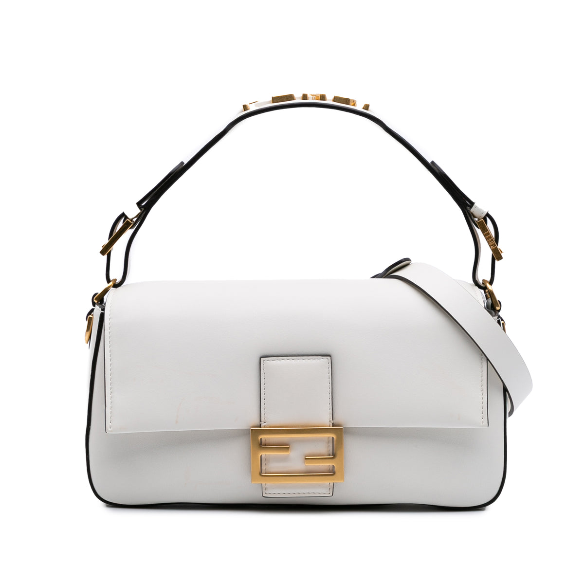 Leather Convertible Baguette Satchel