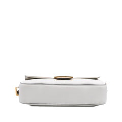 Leather Convertible Baguette Satchel