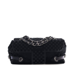CC Check Embossed Velvet Belted Side Flap