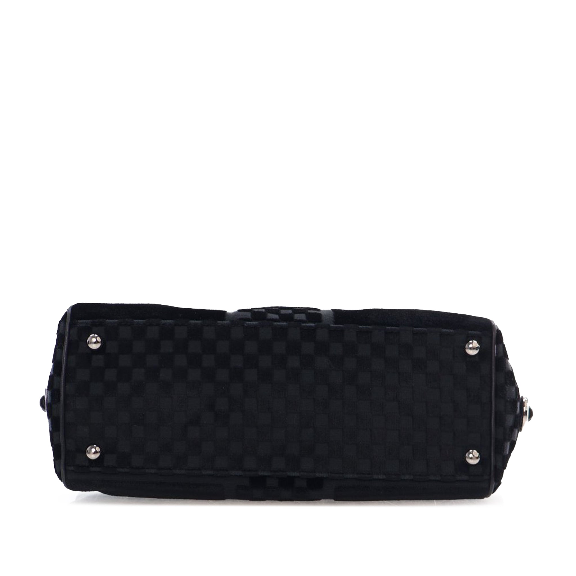 CC Check Embossed Velvet Belted Side Flap