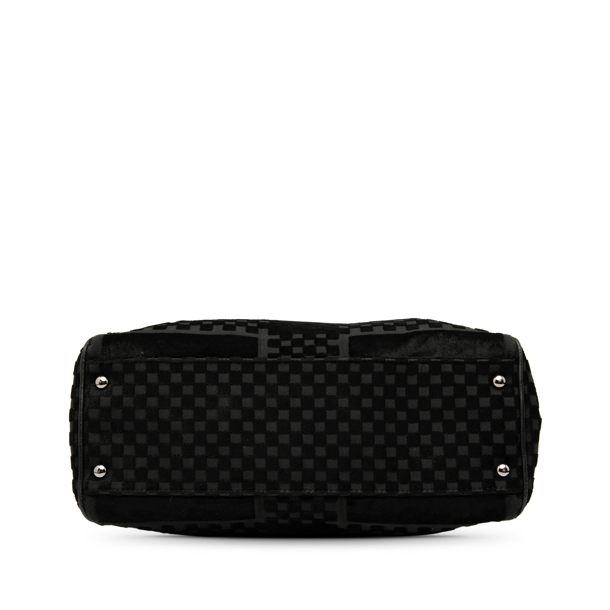 CC Check Embossed Velvet Belted Side Frame Bag