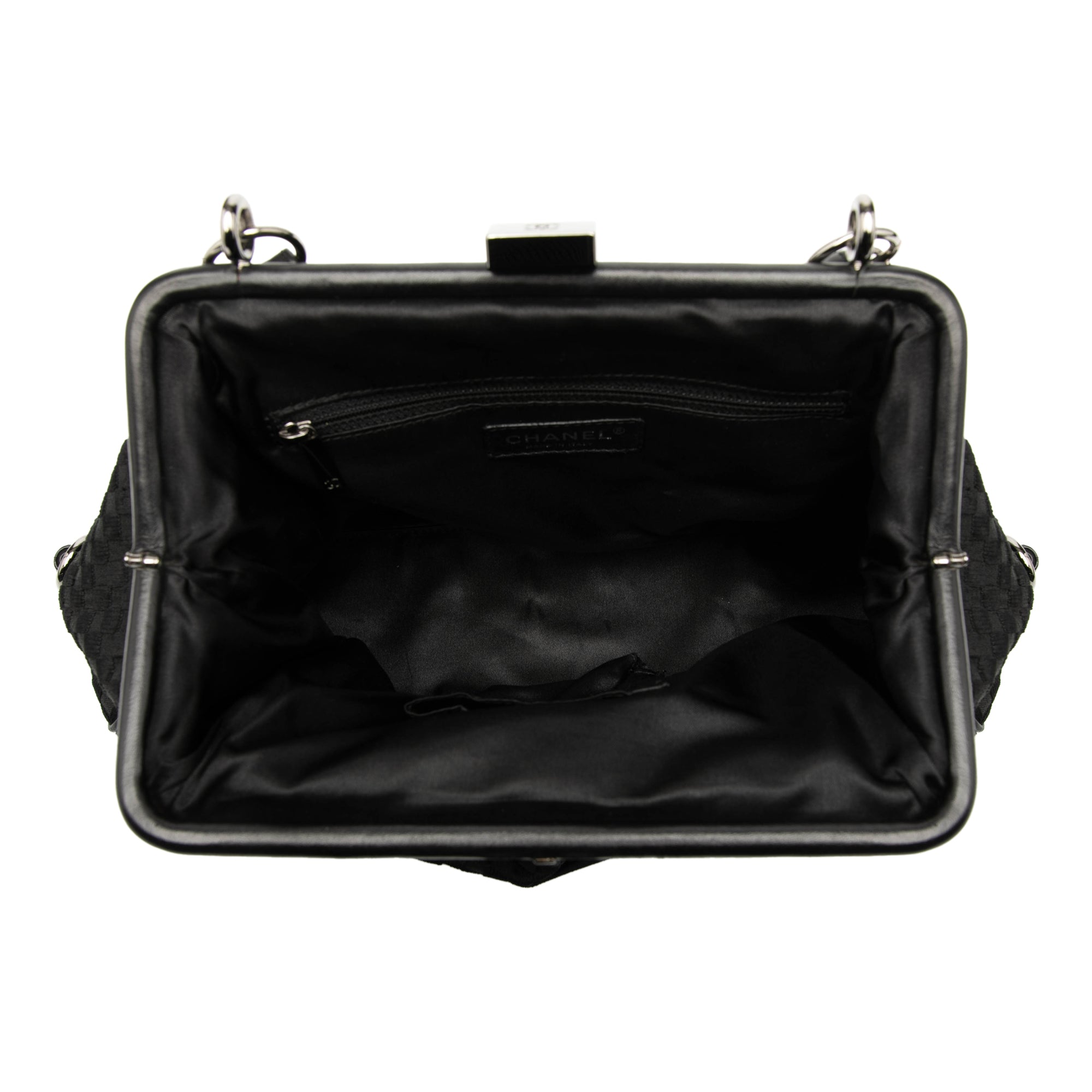 CC Check Embossed Velvet Belted Side Frame Bag