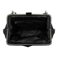 CC Check Embossed Velvet Belted Side Frame Bag