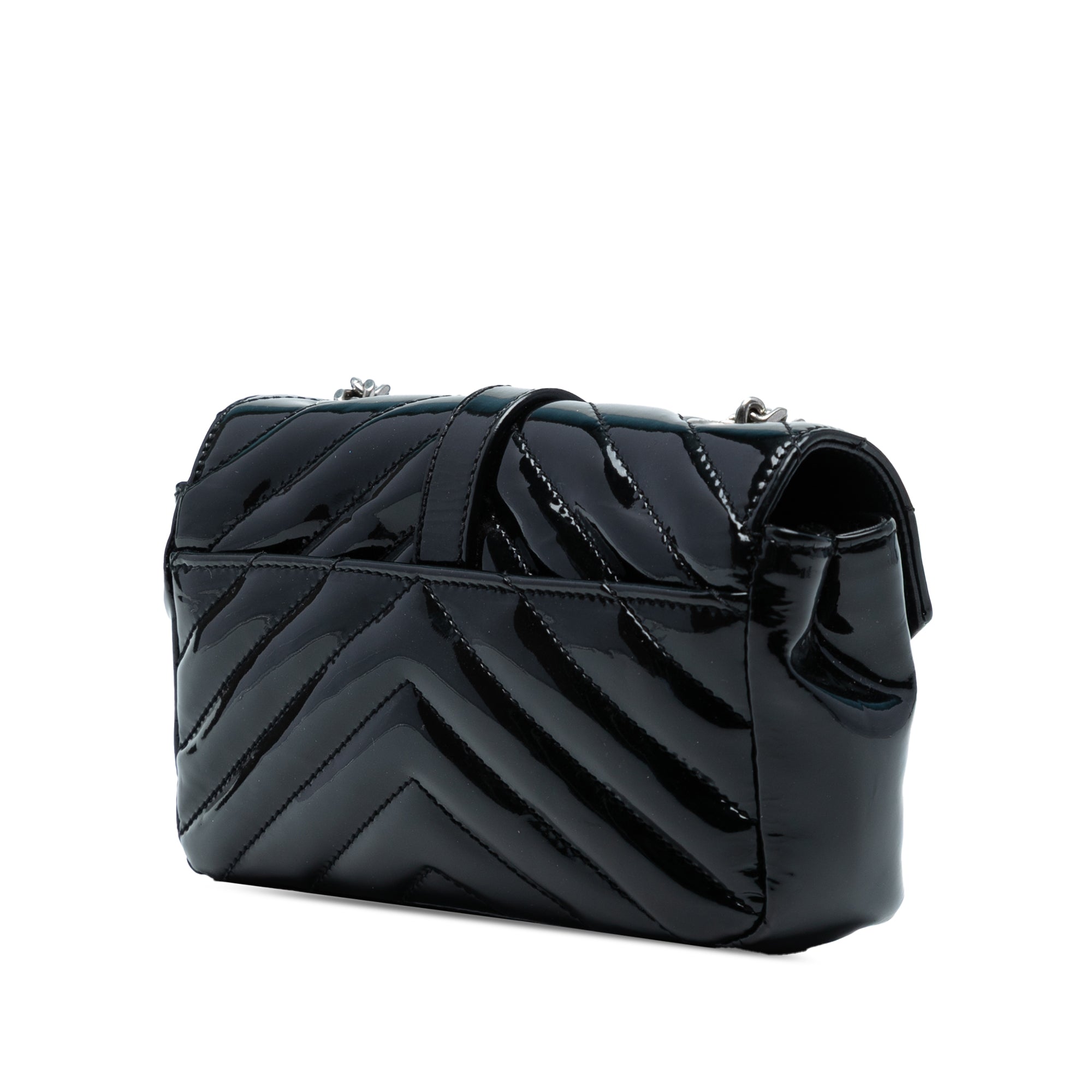 Baby Patent Chevron Classic Monogram Chain Bag