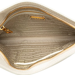 Saffiano Rose Applique Clutch