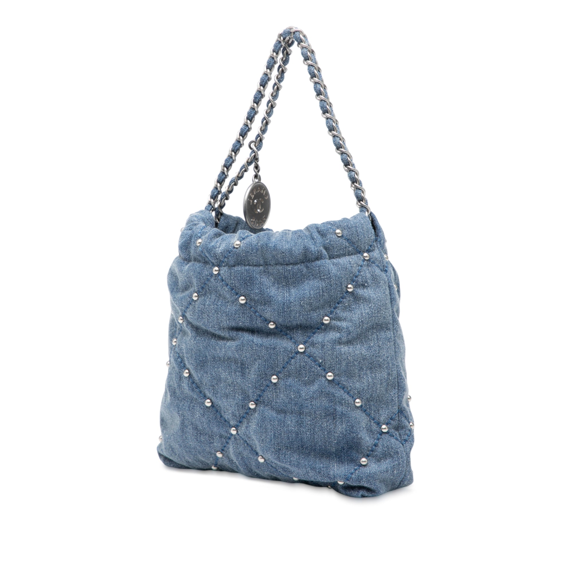 Mini Denim Studded 22 Handbag
