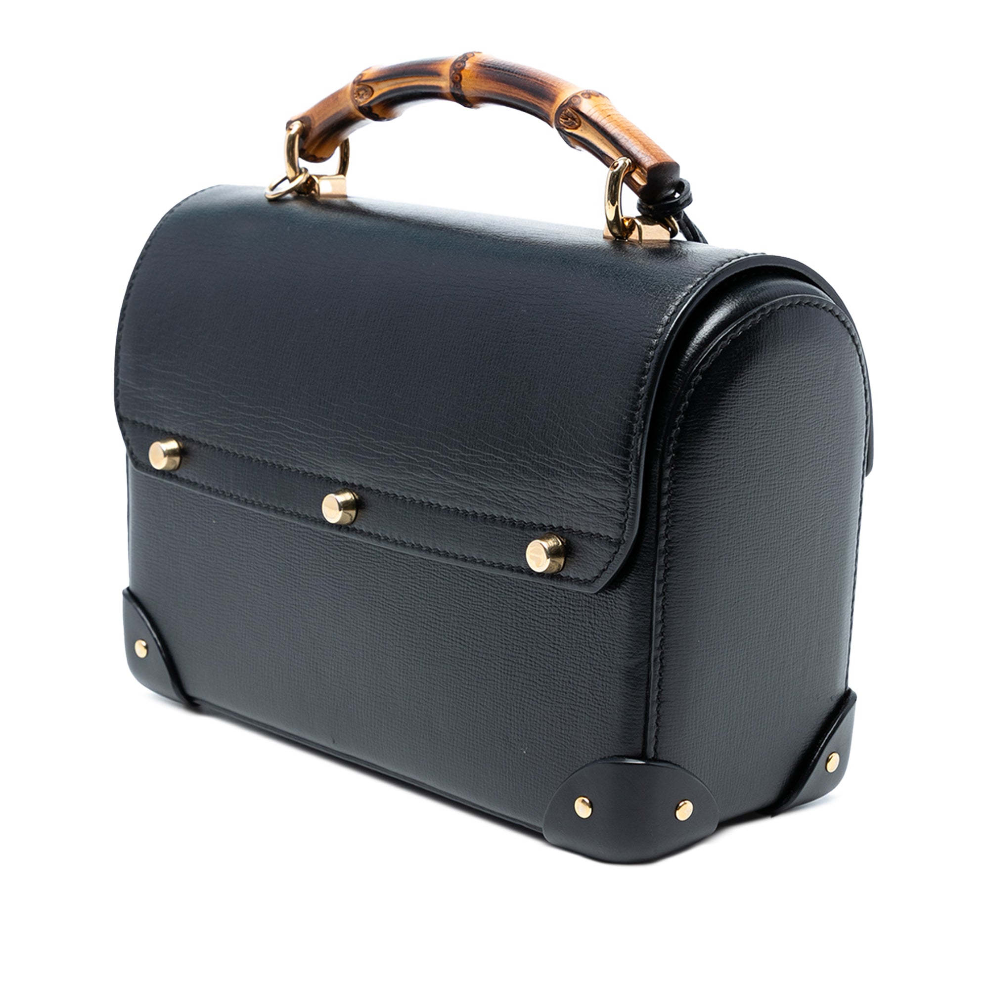 Small Leather Bamboo Padlock Satchel