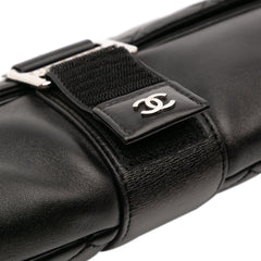 CC Quilted Lambskin Grip Clutch