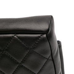 CC Quilted Lambskin Grip Clutch