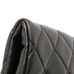 CC Quilted Lambskin Grip Clutch