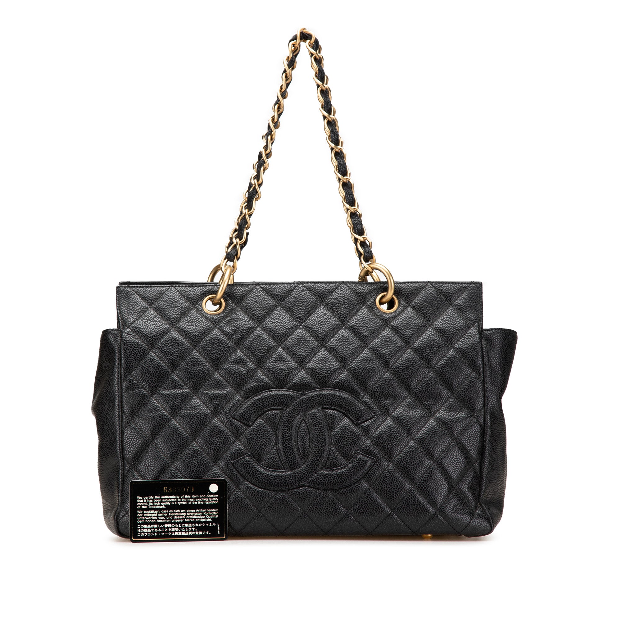 Grand Quilted Caviar Timeless Shopping Tote