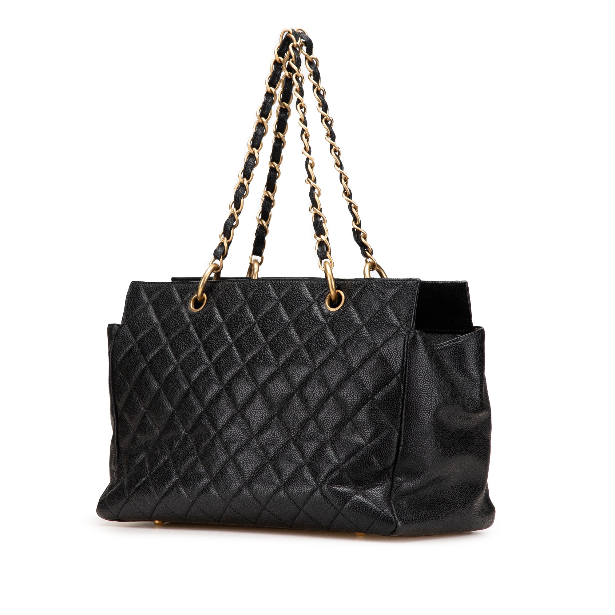 Grand Quilted Caviar Timeless Shopping Tote