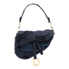 Camouflage Embroidered Canvas Saddle Bag