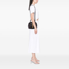 Mini Leather Web Dome Satchel