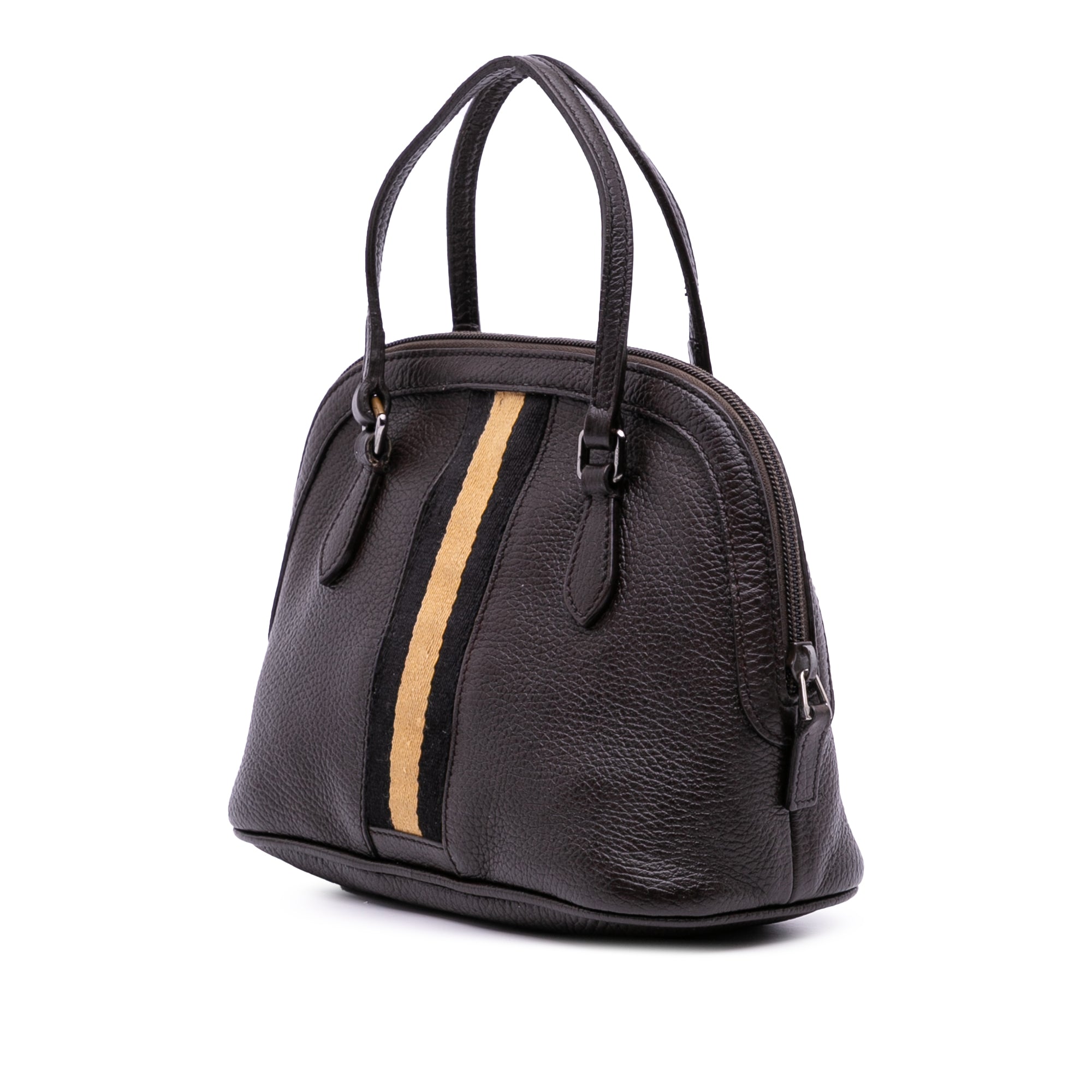 Mini Leather Web Dome Satchel