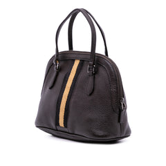 Mini Leather Web Dome Satchel