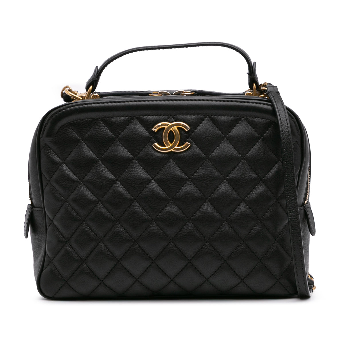 Medium CC Quilted Calfskin Vanity Case