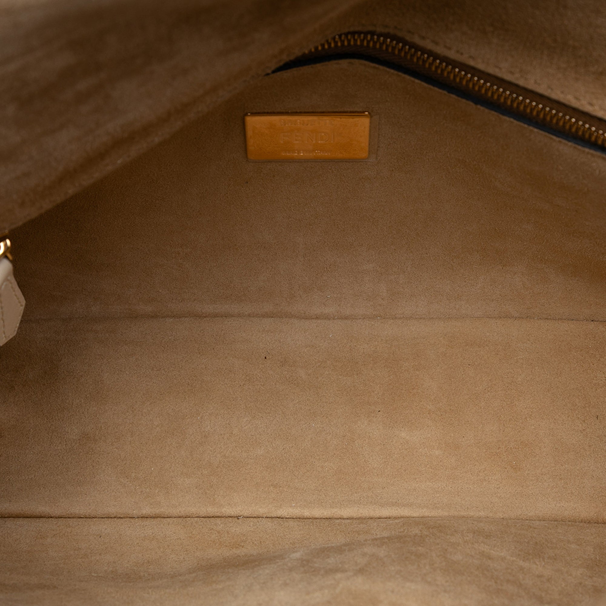 Leather Metal Stitch Baguette Satchel