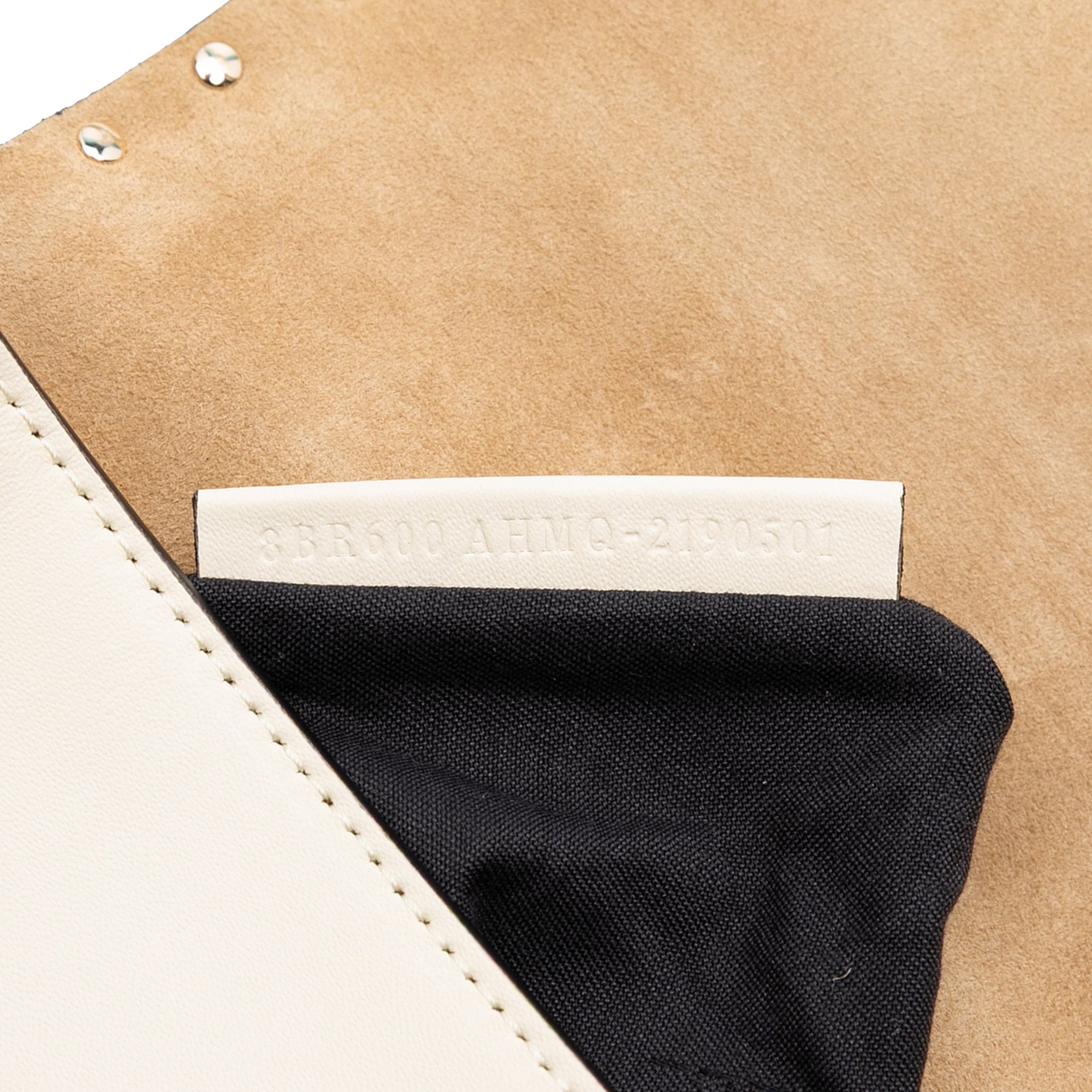 Leather Metal Stitch Baguette Satchel