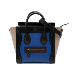 Nano Tricolor Leather Luggage Tote