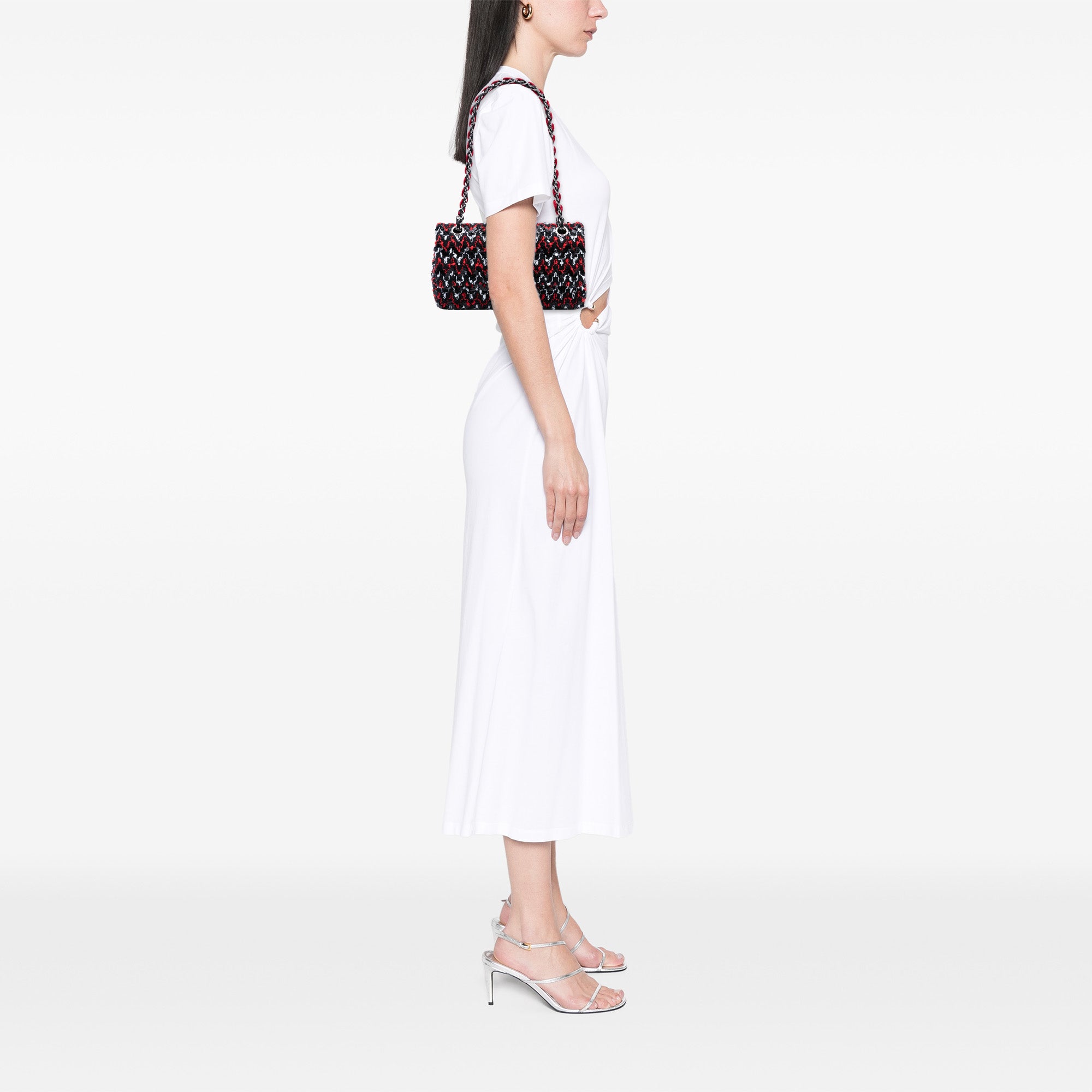 Medium Classic Sequined Tweed Double Flap