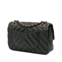 Medium Chevron Calfskin Coco Pleats Double Flap