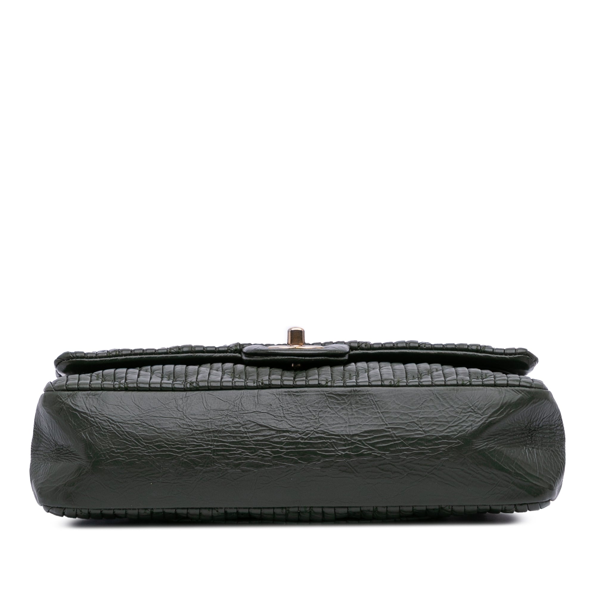 Medium Chevron Calfskin Coco Pleats Double Flap