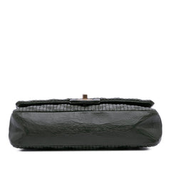 Medium Chevron Calfskin Coco Pleats Double Flap