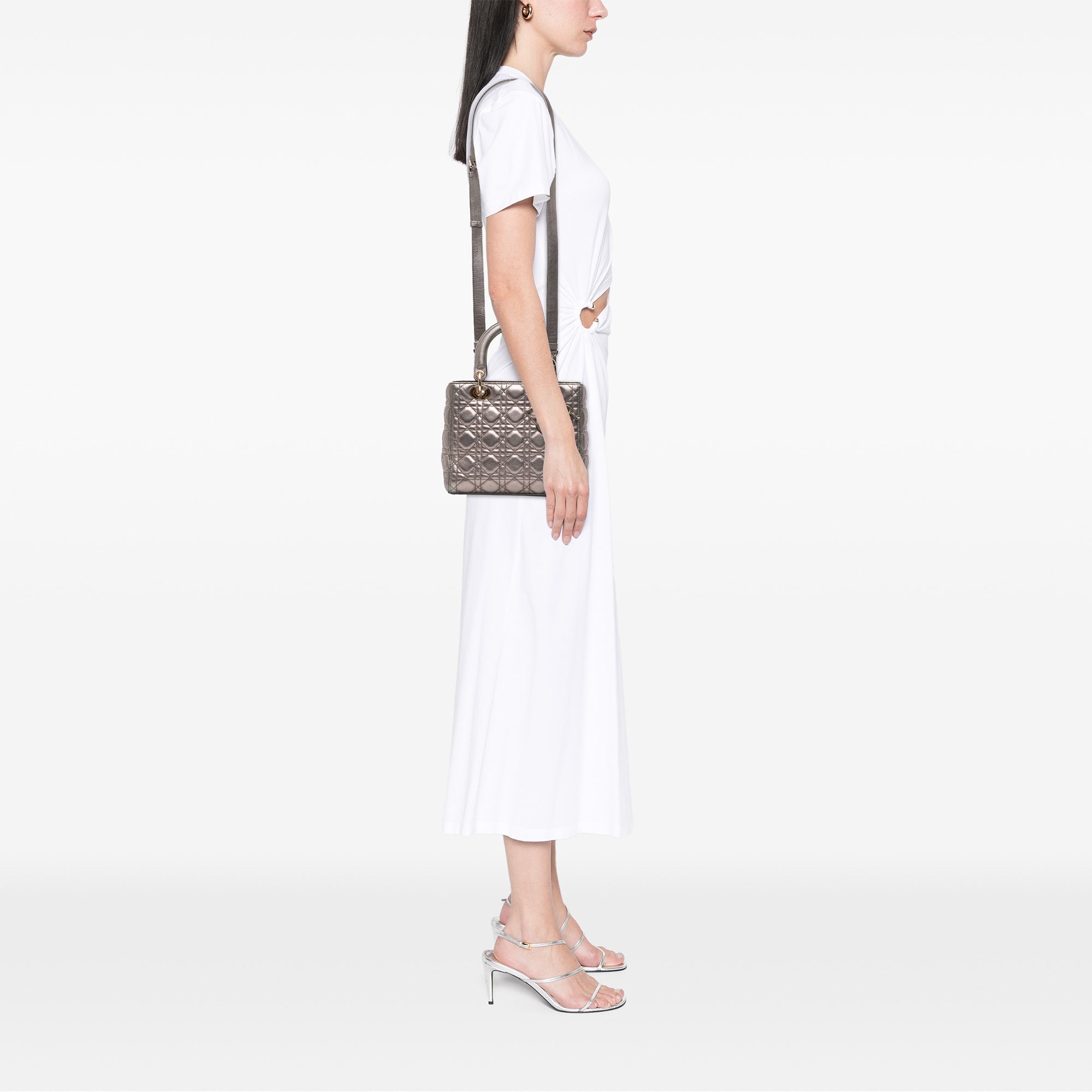 Medium Lambskin Cannage Lady Dior