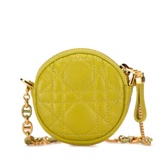 Mini Lambskin Cannage Round Caro Pouch