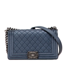 Old Medium Quilted Lambskin Boy Flap