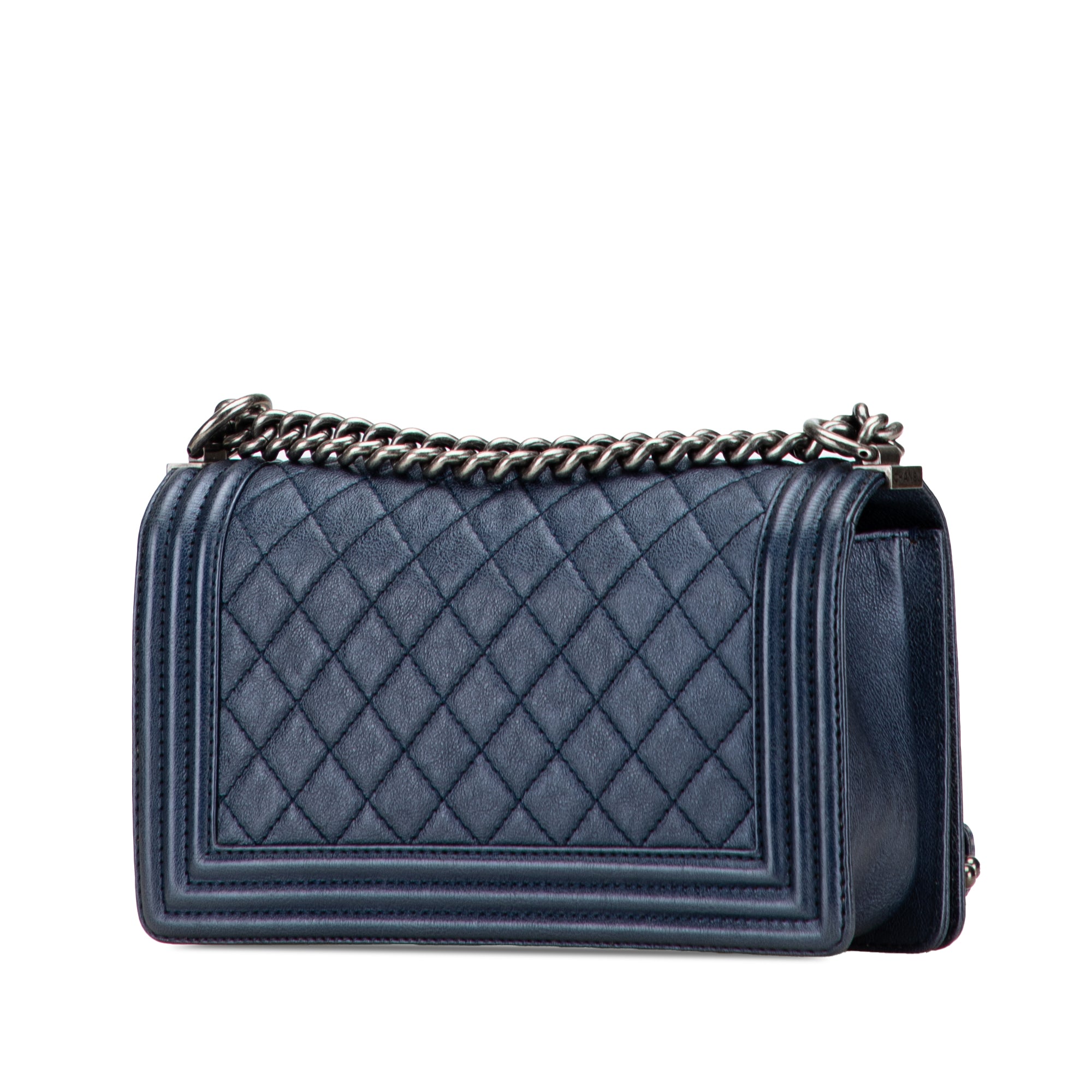 Old Medium Quilted Lambskin Boy Flap