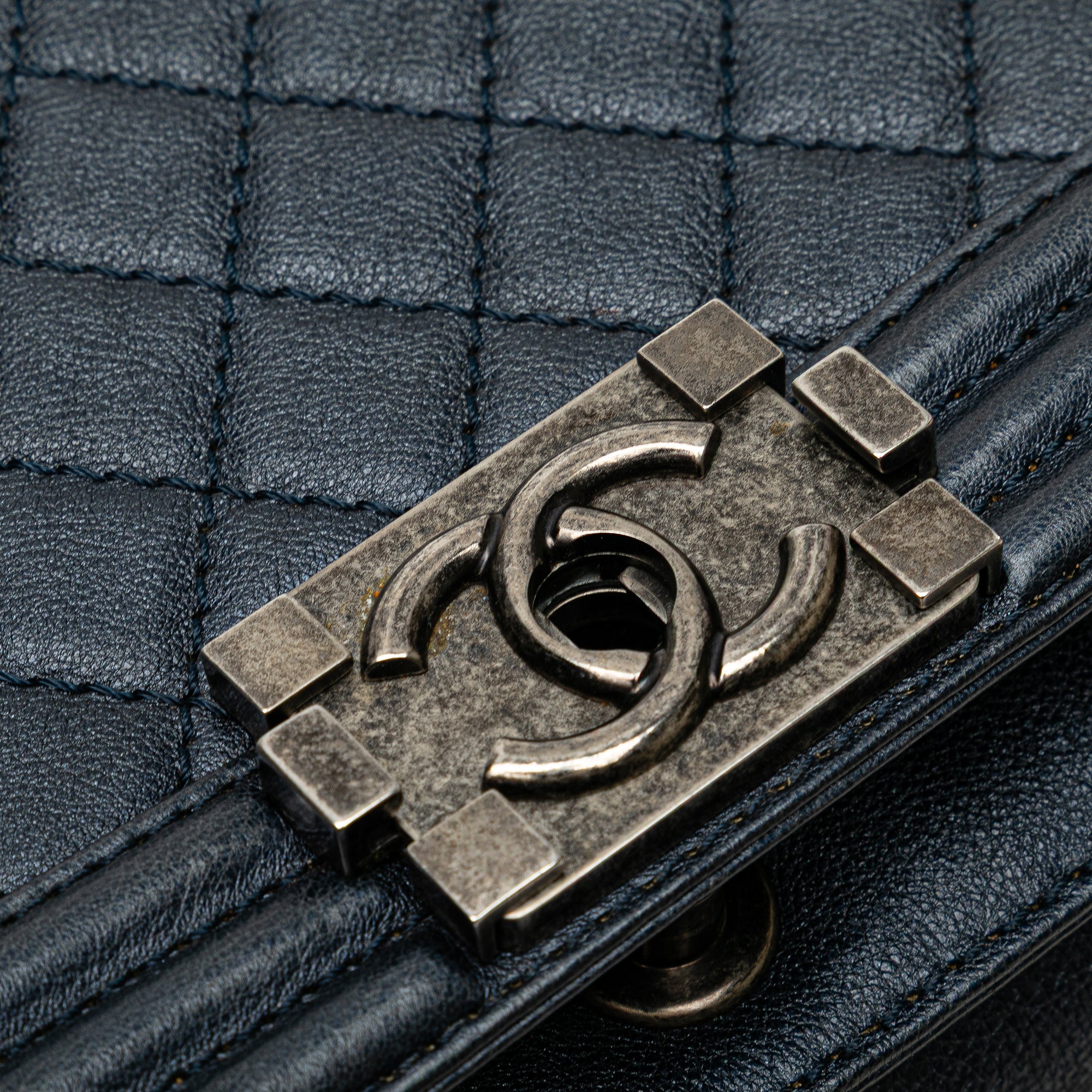 Old Medium Quilted Lambskin Boy Flap