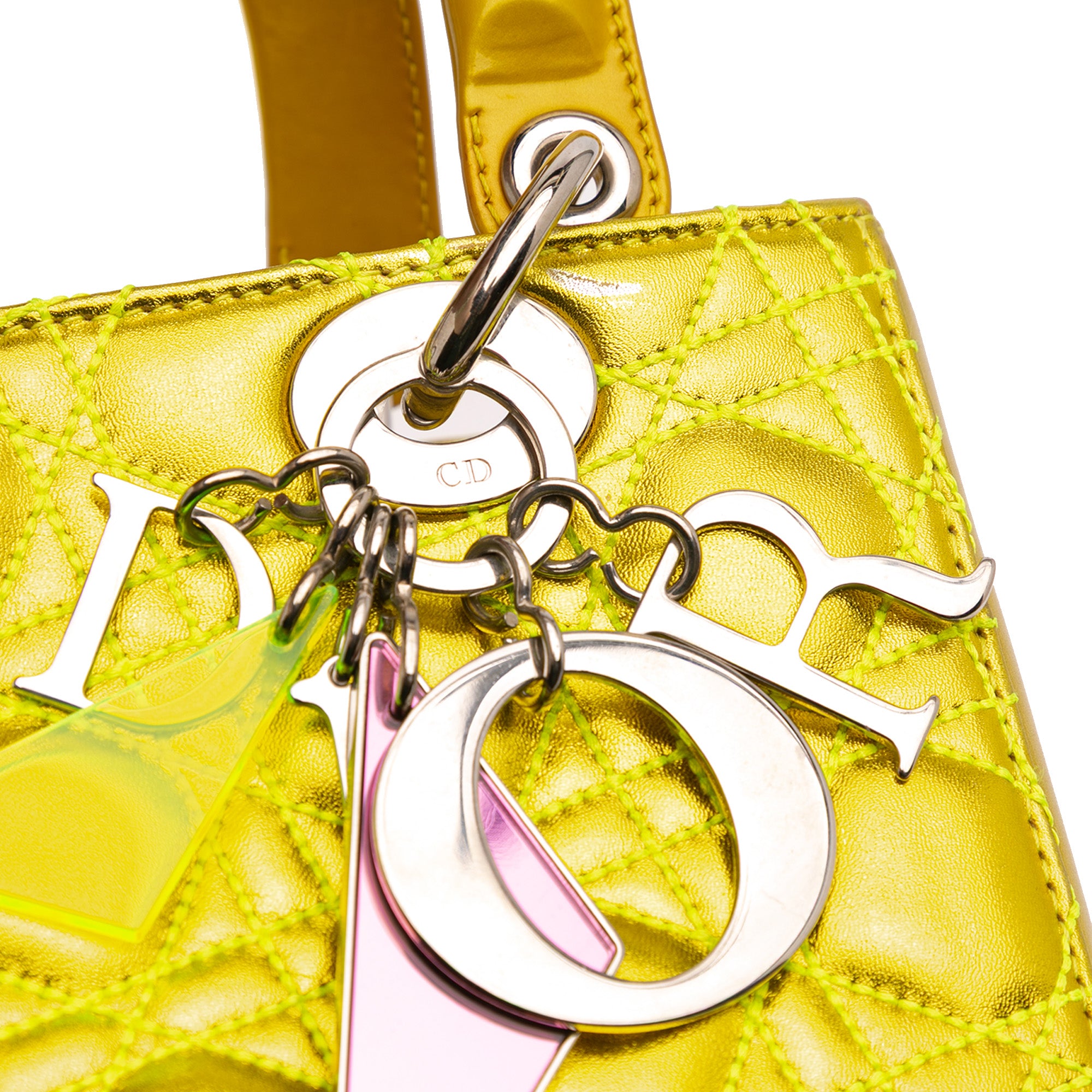 Anselm Reyle Medium Metallic Lambskin Cannage Lady Dior