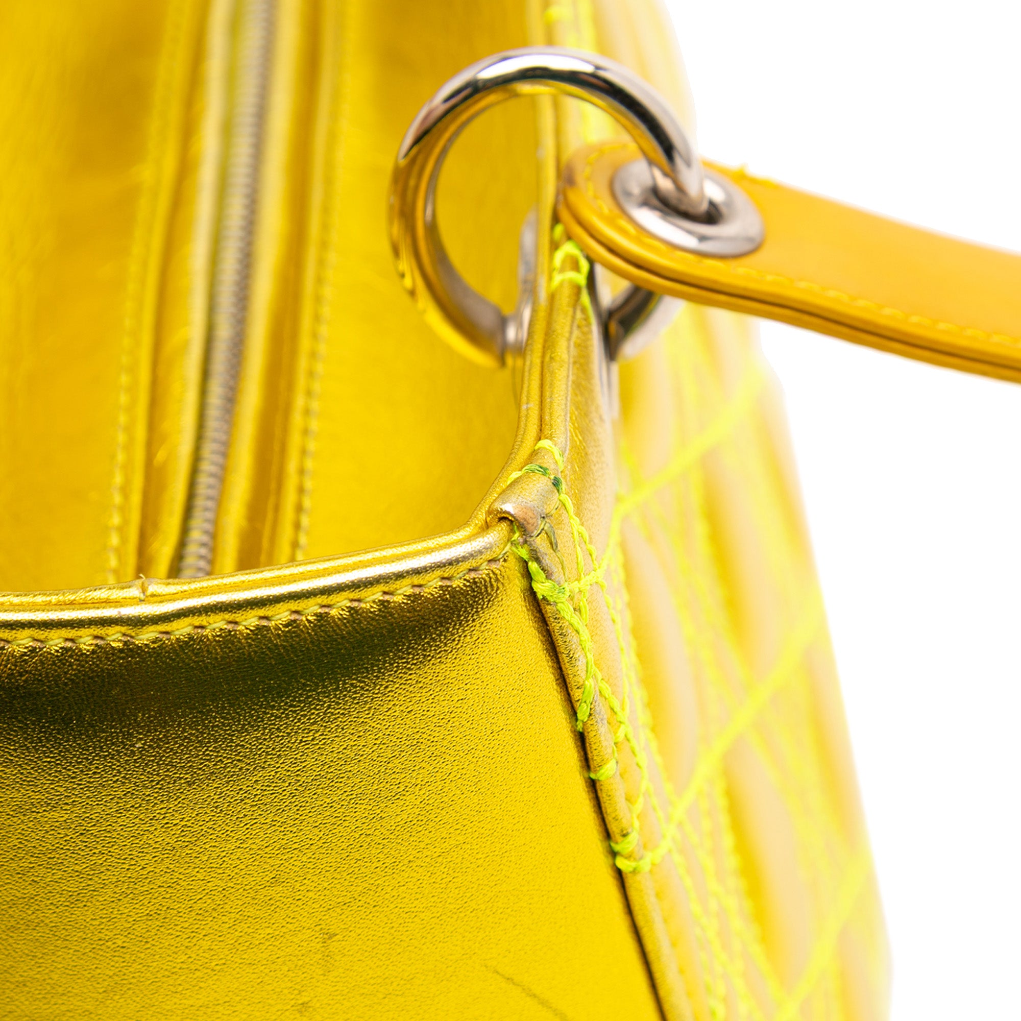 Anselm Reyle Medium Metallic Lambskin Cannage Lady Dior