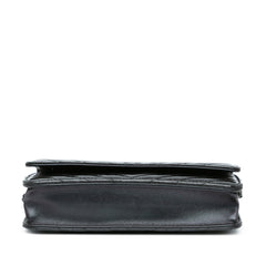 CC Chevron Quilted Crumpled Calfskin Wallet On Chain