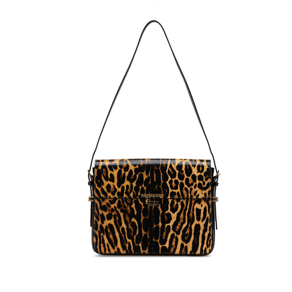 Large Leopard Print Grace Flap Shoulder Bag