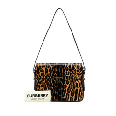 Large Leopard Print Grace Flap Shoulder Bag