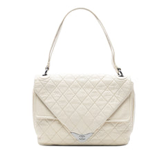 CC Quilted Lambskin Padded Envelope Double Flap