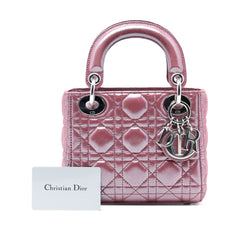 Mini Iridescent Lambskin Cannage Lady Dior