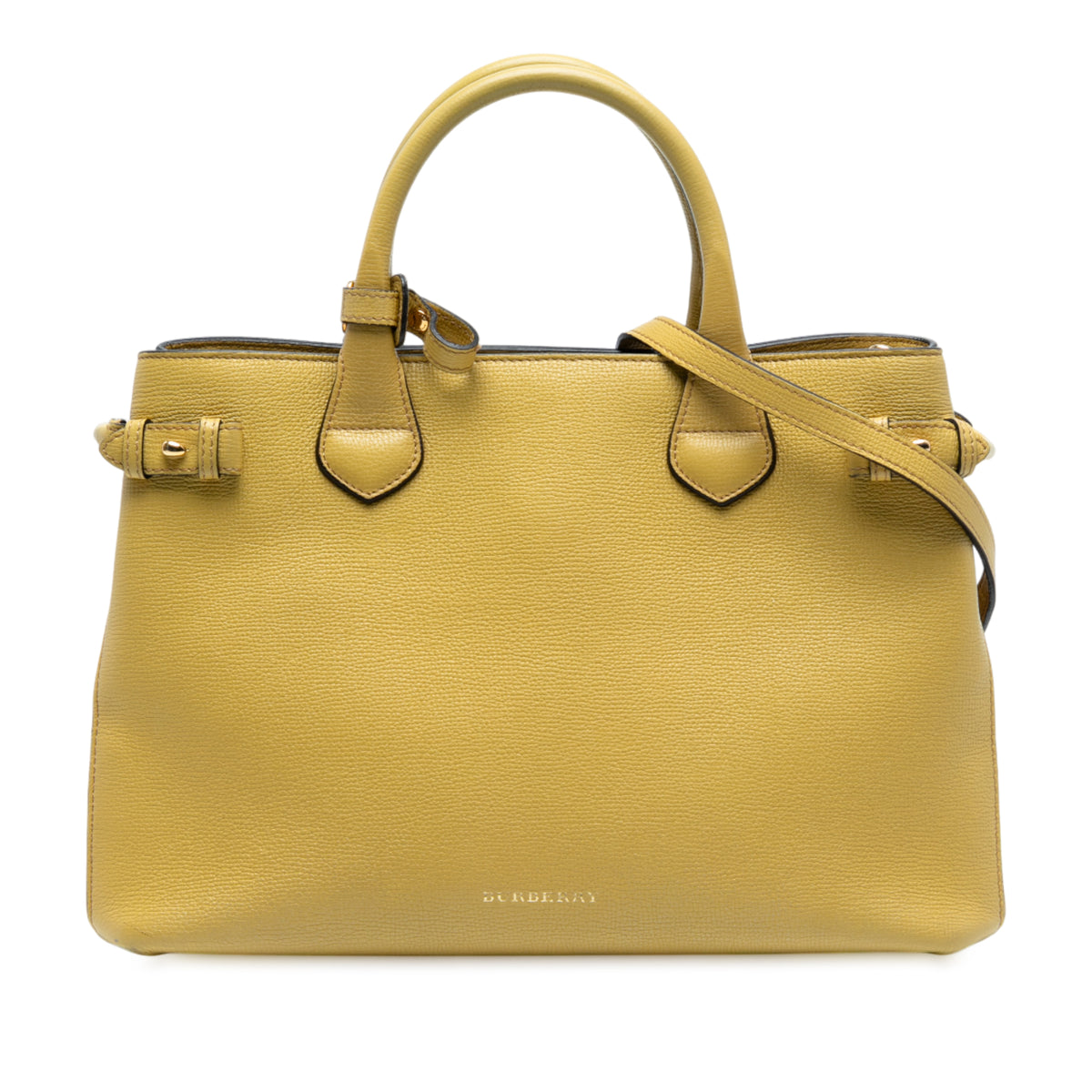 Medium Leather and House Check Banner Satchel