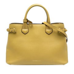 Medium Leather and House Check Banner Satchel