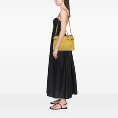 Medium Leather and House Check Banner Satchel