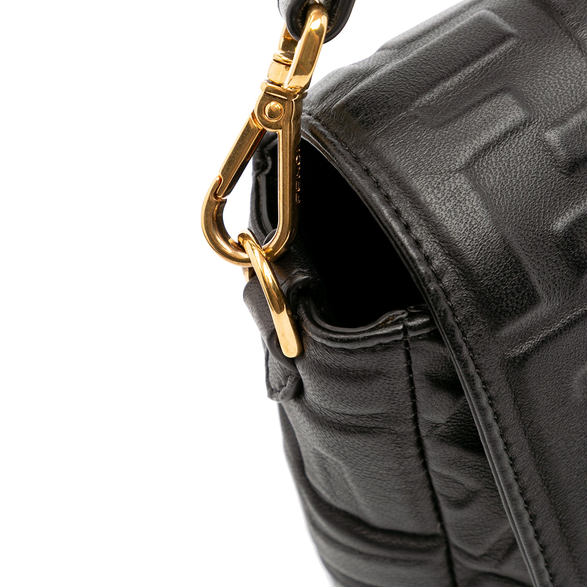 Zucca Embossed Leather Baguette Satchel