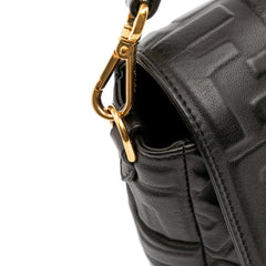 Zucca Embossed Leather Baguette Satchel