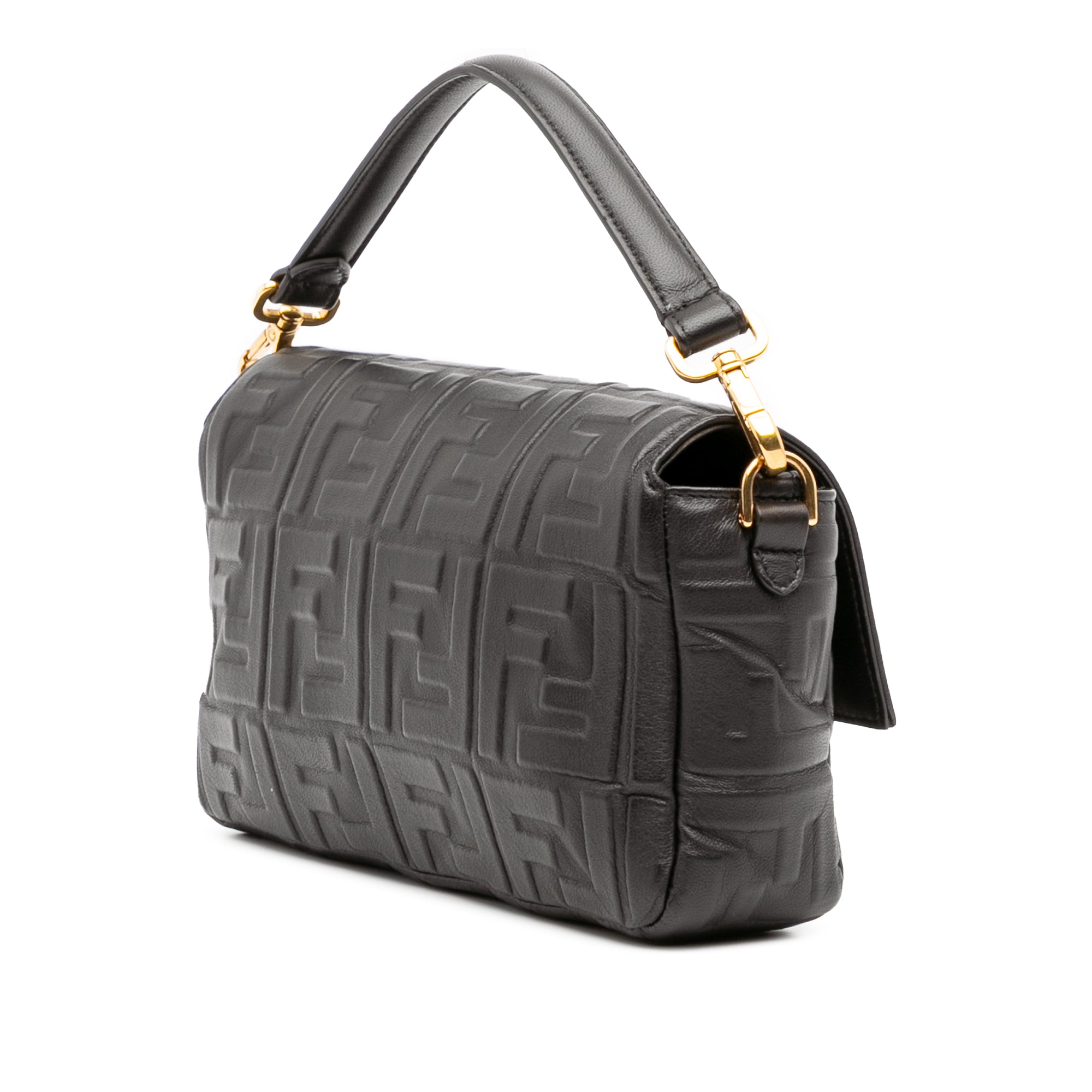 Zucca Embossed Leather Baguette Satchel